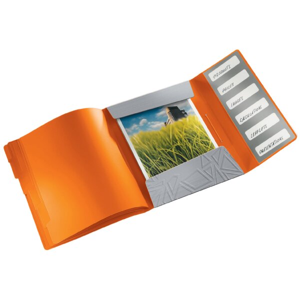 LEITZ Ordnungsmappe Urban Chic, DIN A4, PP, 6 Fächer, grau