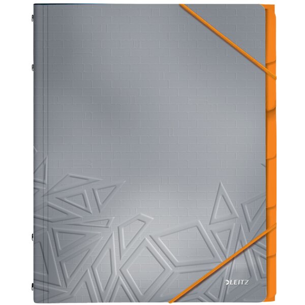 LEITZ Ordnungsmappe Urban Chic, DIN A4, PP, 6 Fächer, grau