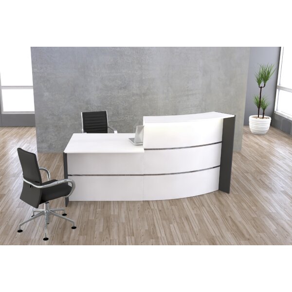 kerkmann Comptoir arrondi BARI, espace conseil, blanc