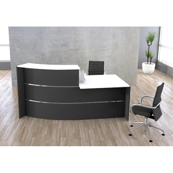 kerkmann Comptoir arrondi BARI, espace conseil, blanc