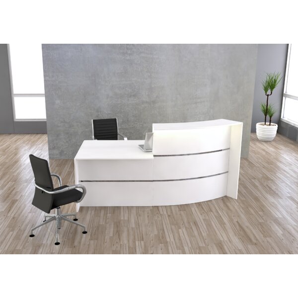 kerkmann Comptoir arrondi BARI, espace conseil, blanc