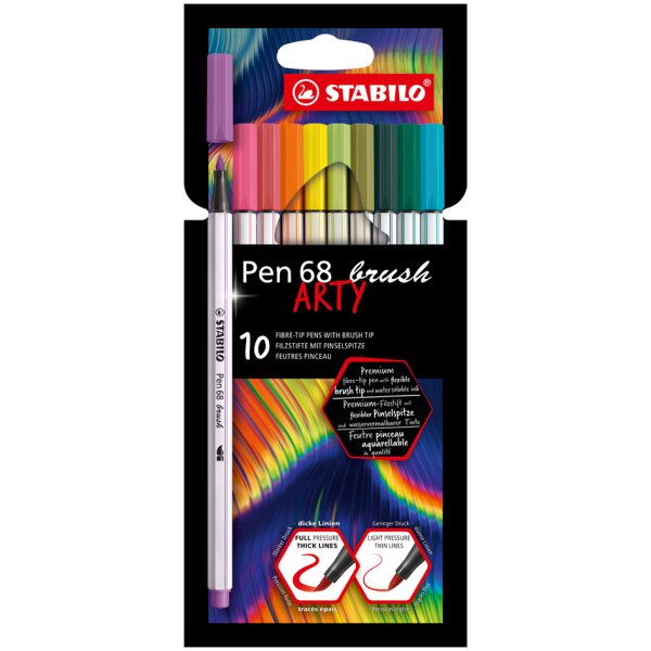 STABILO Pinselstift Pen 68 brush ARTY, 12er Kartonetui