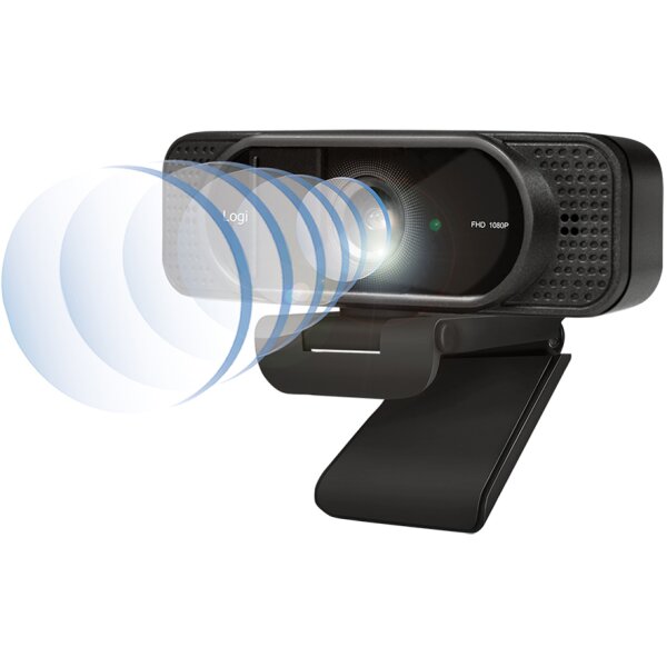 LogiLink Webcam USB Full HD avec micro double, noir