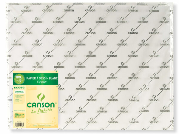 CANSON Papier à dessin C à Grain, 180 g/m2, 297 x 420 mm