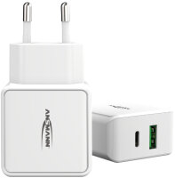 ANSMANN Chargeur USB Home Charger HC218PD, 2x port USB,blanc