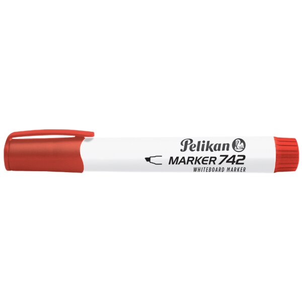 Pelikan Marqueur &agrave; tableau blanc 742, pointe biseaut&eacute;e,rouge