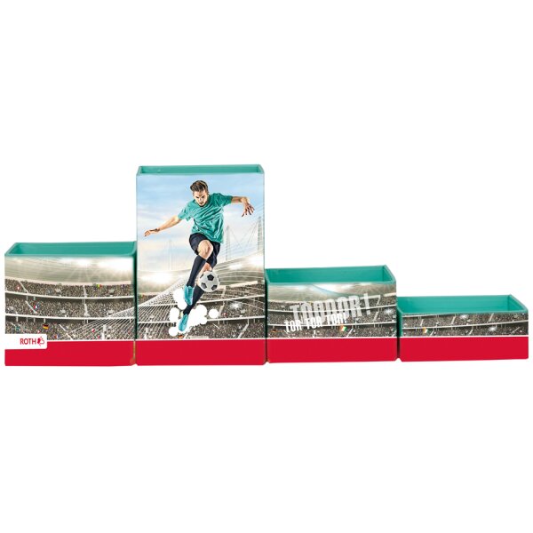 ROTH Set de pots à crayons Footballeur, en carton, 4 pots