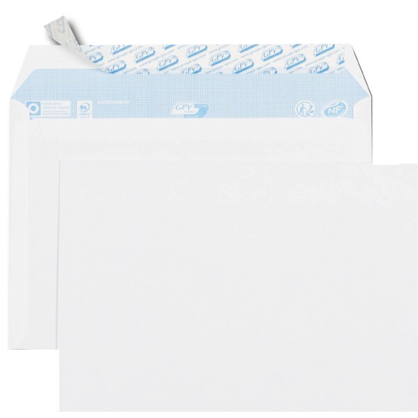 GPV Enveloppes, DL, 110 x 220 mm, avec fenêtre, blanc