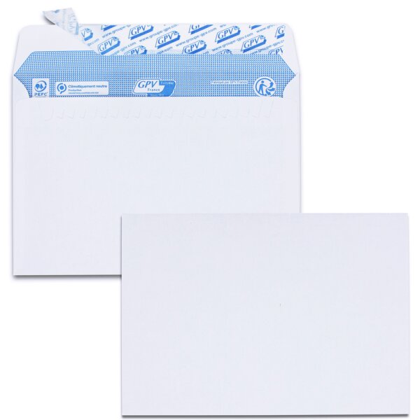 GPV Enveloppes, C5, 162 x 229 mm, avec fenêtre, blanc