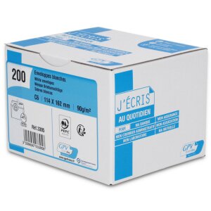 GPV Enveloppes, DL, 110 x 220 mm, avec fenêtre, blanc