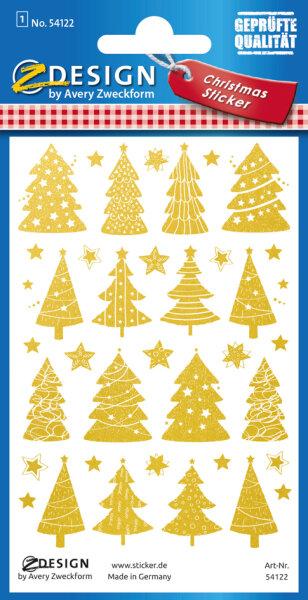AVERY Zweckform ZDesign Stickers de Nöel Arbres de Noël