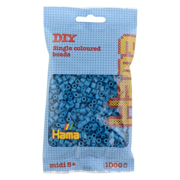 Hama Perles à repasser midi, sachet, bleu glacé pastel