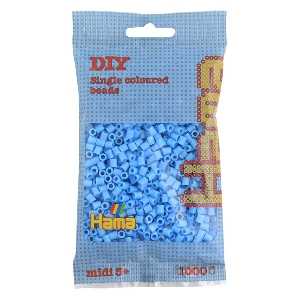 Hama Perles à repasser midi, sachet, bleu glacé pastel