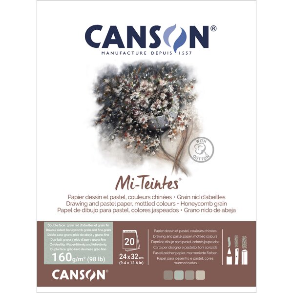 CANSON Zeichenpapier Mi-Teintes, im Block, 320 x 410 mm