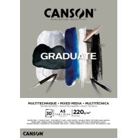 CANSON Bloc de dessin GRADUATE MIXED MEDIA, gris, A3
