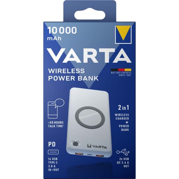 VARTA Powerbank Wireless, 10.000 mAh, blanc