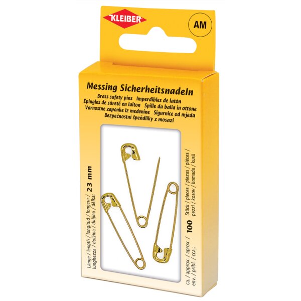 KLEIBER Sicherheitsnadeln, Farbe: messing, in Metalldose