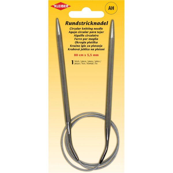 KLEIBER Aiguille à tricoter circulaire, 800 mm x 5,5 mm