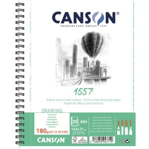 CANSON Zeichenpapierblock 1557, DIN A4+, 180 g qm, 30 Blatt