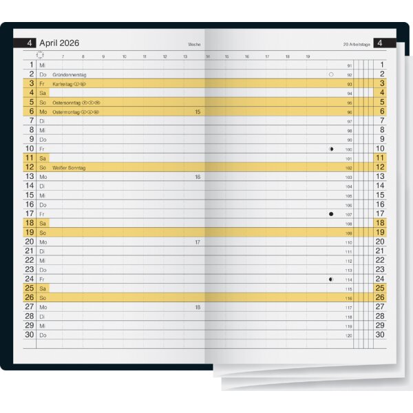 rido id&eacute; Taschenkalender "Miniplaner d15", 2027, schwarz