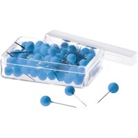 MAGNETOPLAN Pinwand-Nadeln 111165003 blau, 6x19mm 100...