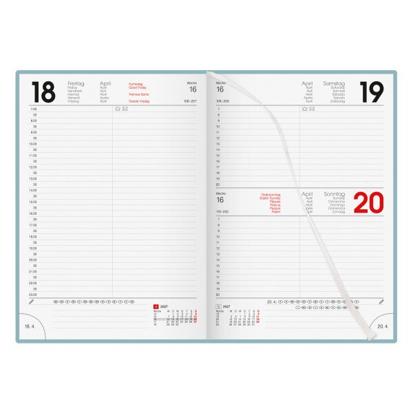 BIELLA Gesch&auml;ftsagenda Colorful 2027 809701310027U 1T/1S salb.gr&uuml;n ML 14.5x20.5cm