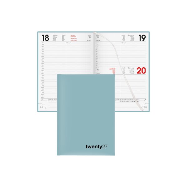BIELLA Gesch&auml;ftsagenda Colorful 2027 809701310027U 1T/1S salb.gr&uuml;n ML 14.5x20.5cm