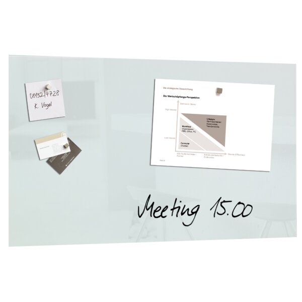 sigel tableau magnétique en verre artverum, magnétique