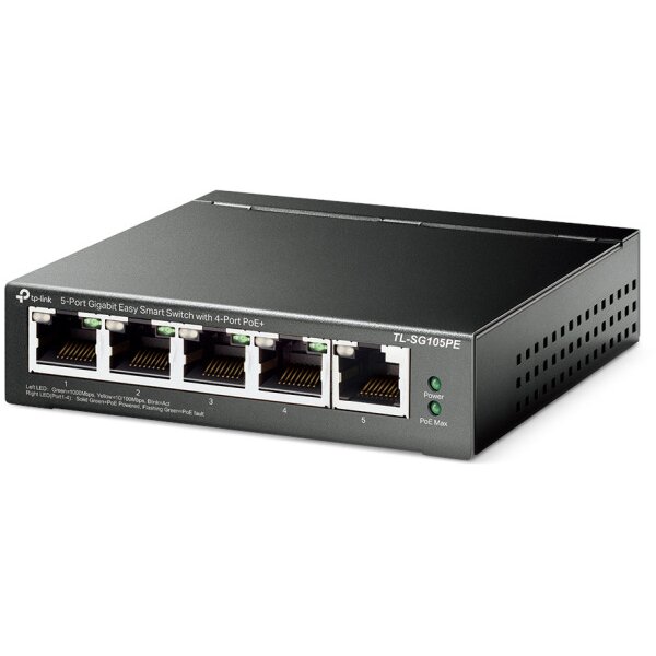 TP-LINK 5-Port Easy Smart Switch TL-SG105PE with 4-Port PoE