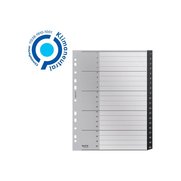 LEITZ Register PP Recycle A4+ 1211-00-00 schwarz 1-20
