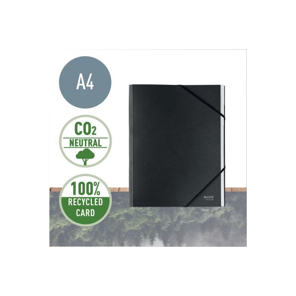 LEITZ Ordnungsmappe Recycle A4 3914-00-95 schwarz, Karton 6 Fächer