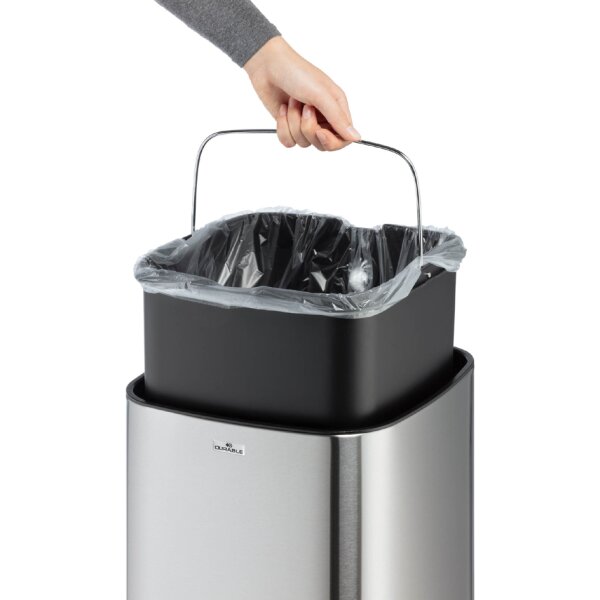 DURABLE Sensor-Abfalleimer "NO TOUCH", 35 Liter, silber