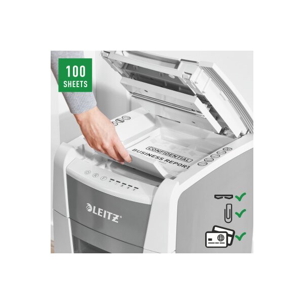 LEITZ Destructeur documents IQ AF 8011-20-00 Small Office 100, P-4, 34lt