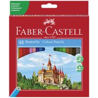 FABER-CASTELL Hexagonal-Buntstifte CASTLE, 24er Kartonetui
