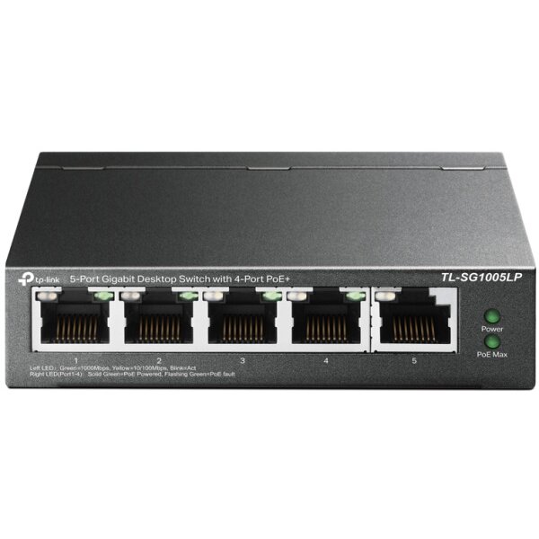TP-LINK 5-Port Desktop Switch TL-SG1005LP with 4-Port PoE+