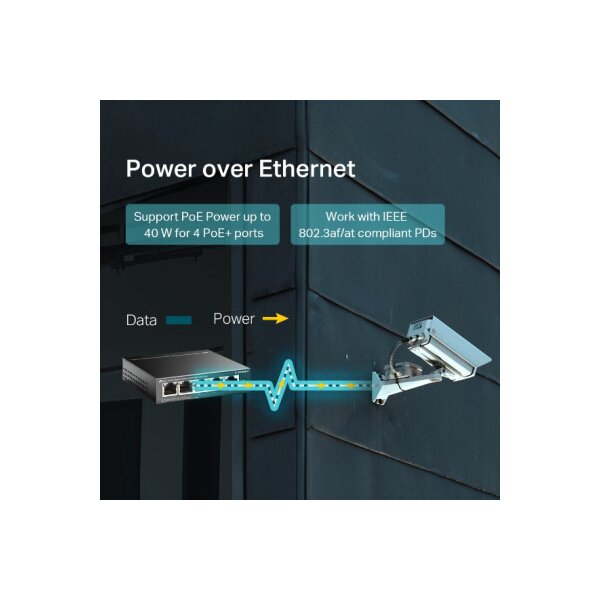 TP-LINK 5-Port Desktop Switch TL-SG1005LP with 4-Port PoE+
