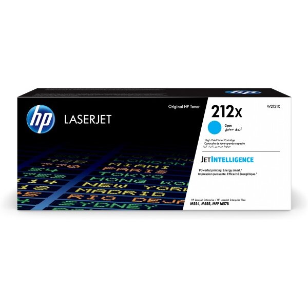 HP Cartouche toner 212X cyan W2121X CLJ Ent.M554/M555 10000 p.