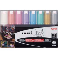 UNI-BALL Chalk Marker 8mm PWE-8K METALLIC 8C 8 Stück...