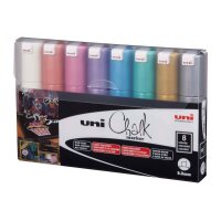 UNI-BALL Chalk Marker 8mm PWE-8K METALLIC 8C 8 Stück...