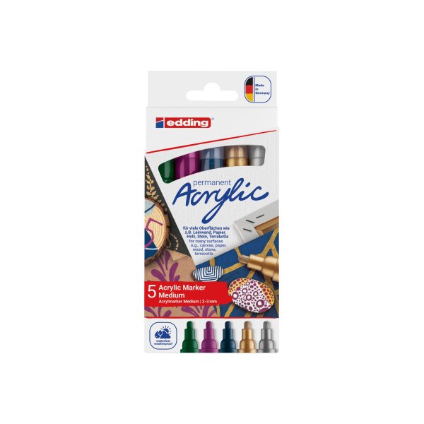 EDDING Acrylmarker 5100 2-3mm 5100-E5-999 metallic, ass. 5 pcs.