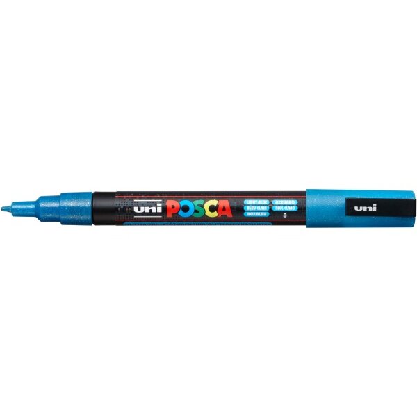 POSCA Marker 0.9-1.3mm PC-3ML L.BLU bleu clair pailleté