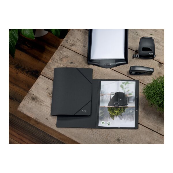 LEITZ Eckspannmappe Recycle A4 3908-00-95 schwarz, Karton