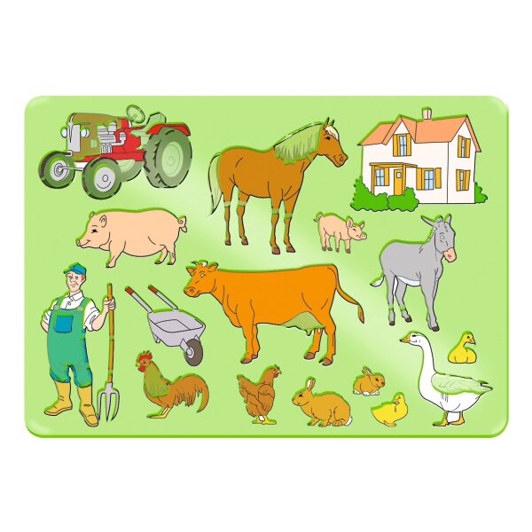 URSUS Chablon Set 3 Animals 44100003 26.8x18.9x0.2cm 6 pcs.