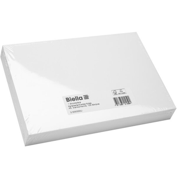 BIELLA Karteikarten blanko A5 23050000U weiss 100 Stück