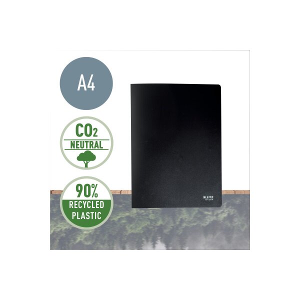 LEITZ Sichtbuch Recycle PP A4 4677-00-95 schwarz 40 Taschen
