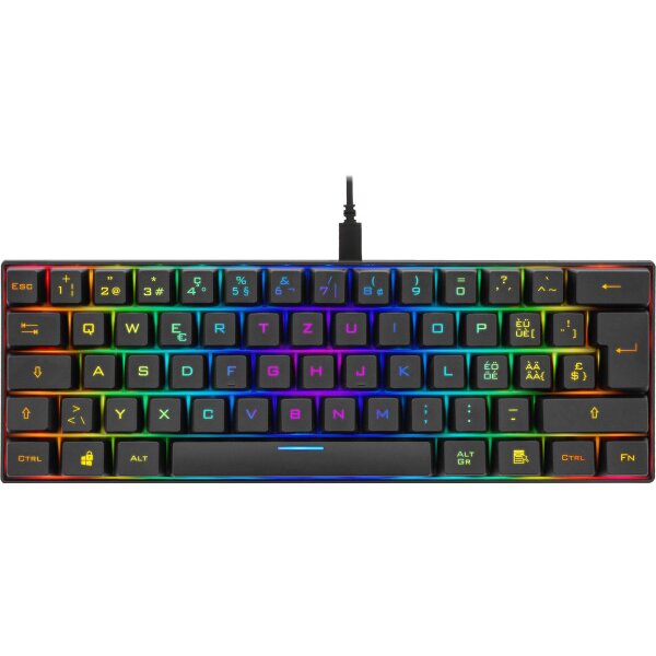 DELTACO TKL Gaming Keyboard mech RGB GAM-075-CH red switch, CH-Layout, black