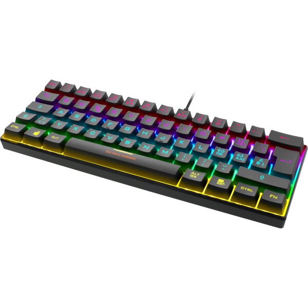 DELTACO TKL Gaming Keyboard mech RGB GAM-075-CH red switch, CH-Layout, black