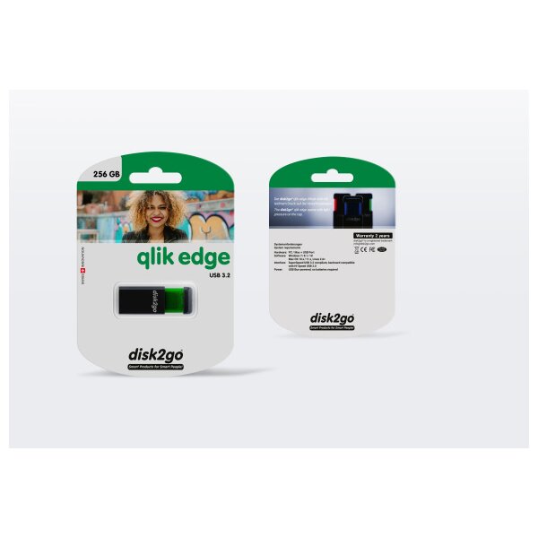 DISK2GO USB-Stick qlik edge 256GB 30006725 USB 3.0