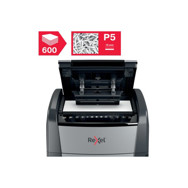REXEL Destructeur docu. Optimum AF+ 2020600MCH 600M, P-5, 110lt