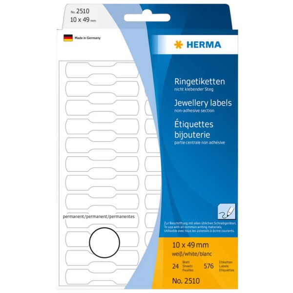 HERMA Etiquette bijouterie, 10 x 49 mm, en semi carton